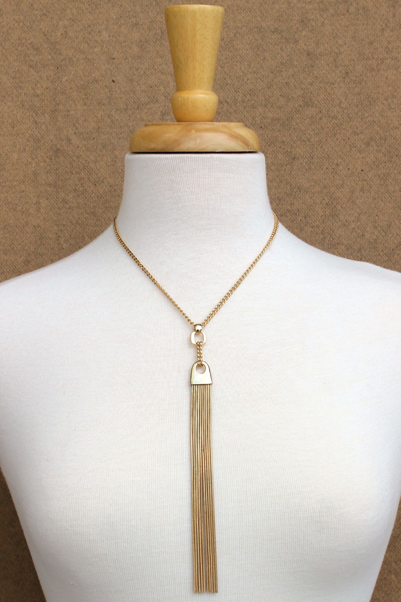 Extra Long Tassel Necklace, Gold