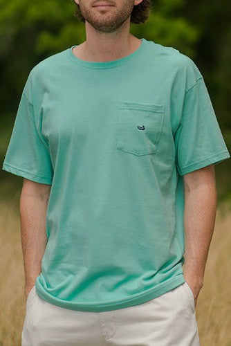 Southern Marsh: Embroidered Pocket Tee, Antigua Blue