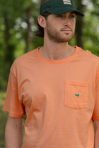 Southern Marsh: Embroidered Pocket Tee, Melon