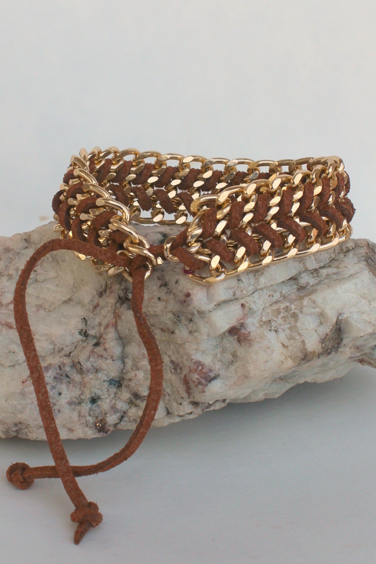 Elise M Braided Link Bracelet, Brown