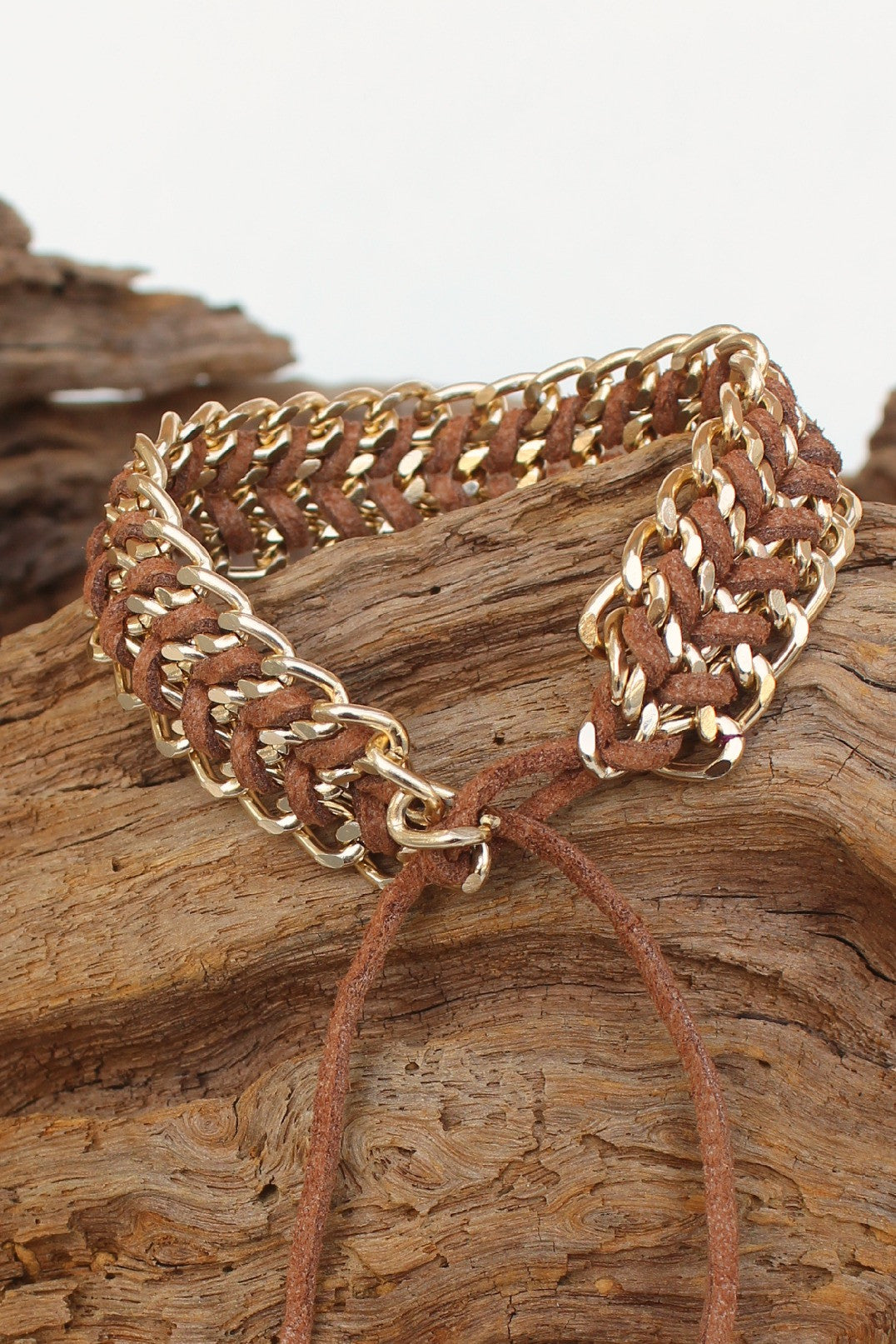 Elise M Braided Link Bracelet, Brown